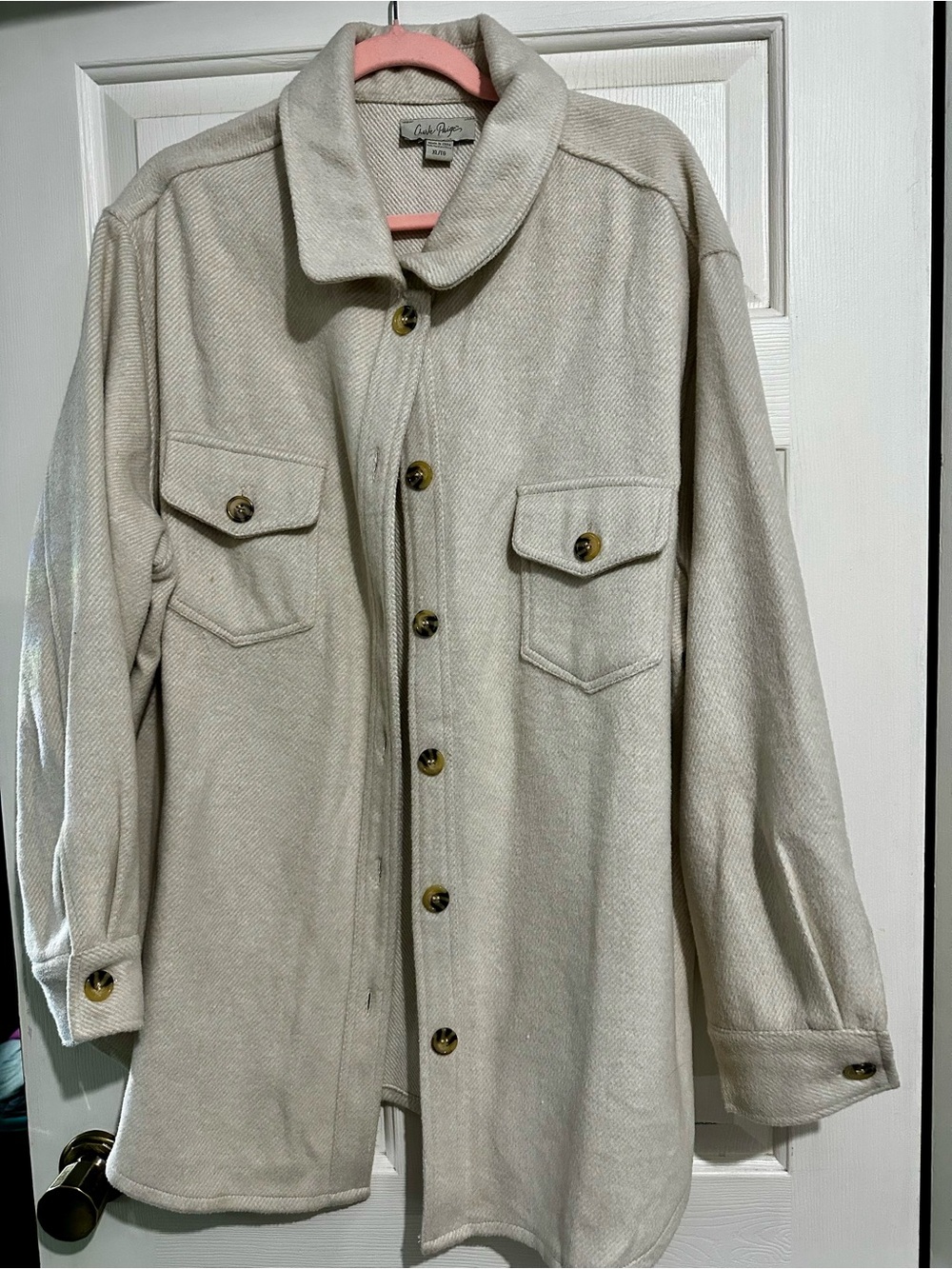 Charlie Paige Cream Button-Up “Shacket”